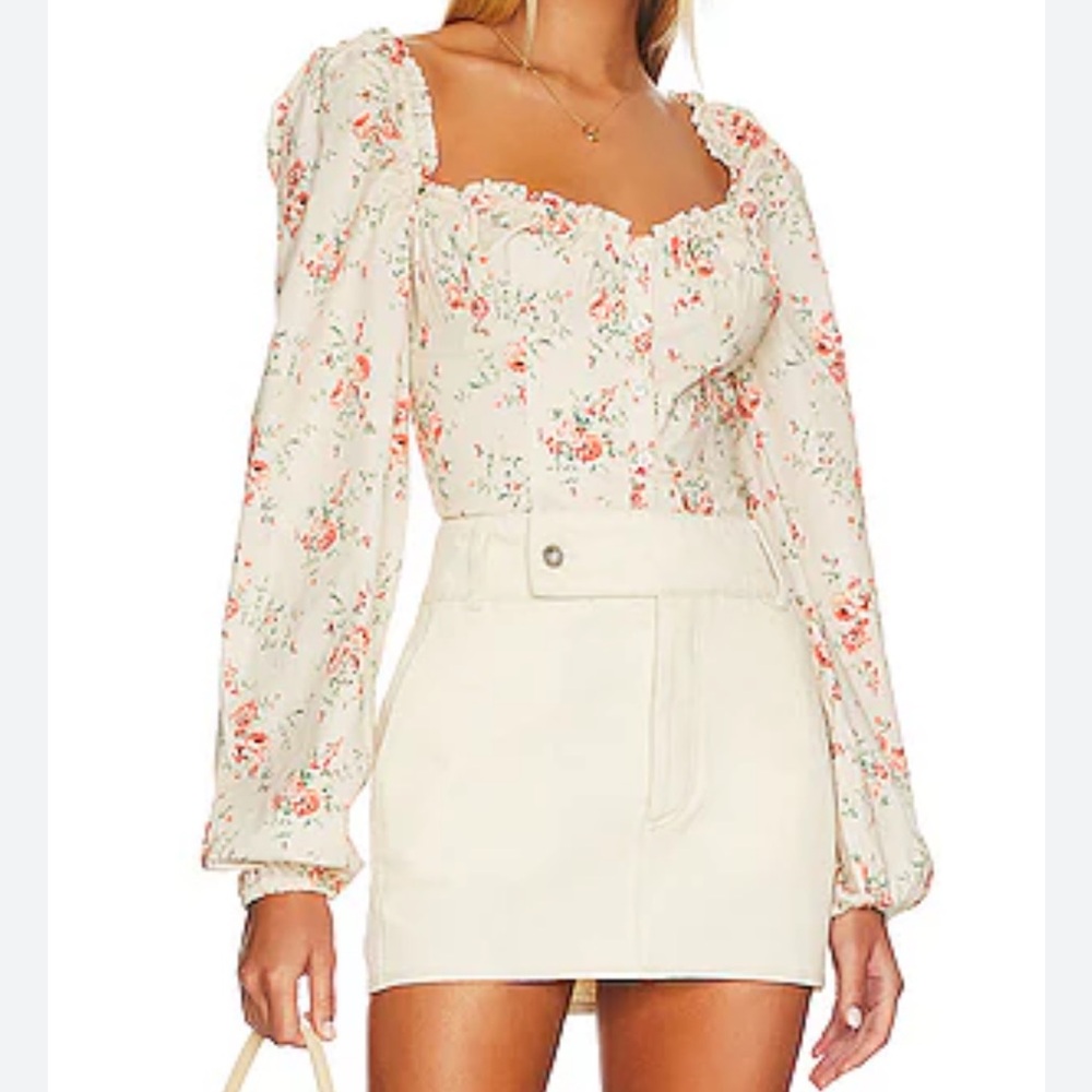 WeWoreWhat Ruched Cup Top in Almond Milk